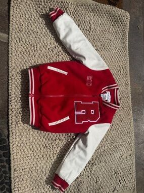 Chasing Fireflies Monogram Letterman Jacket, Sz 4